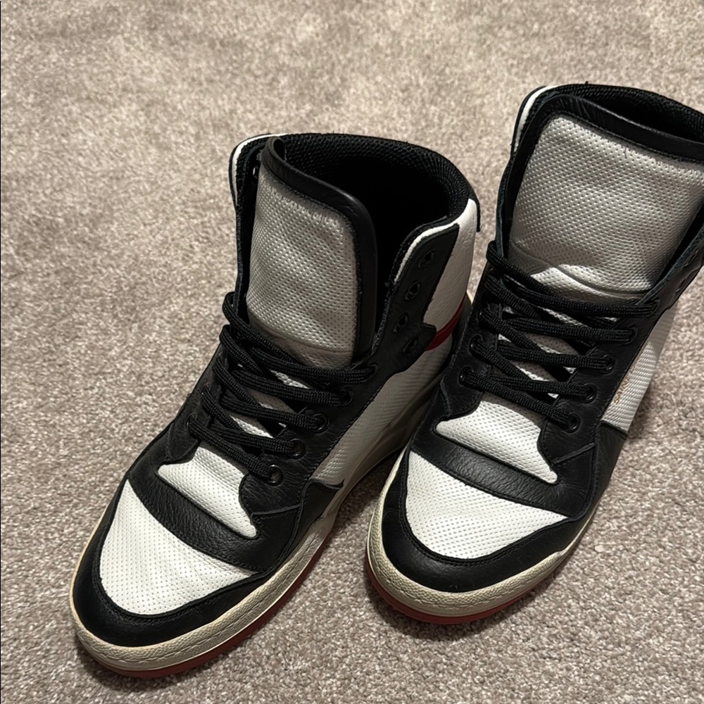 Saint Laurent Black and White High-Top Sneakers